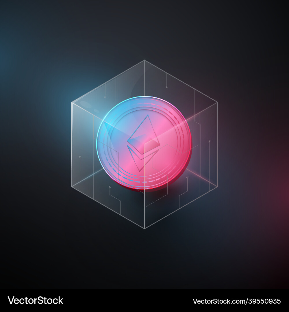 Ethereum Cryptocurrency Blockchain vector image