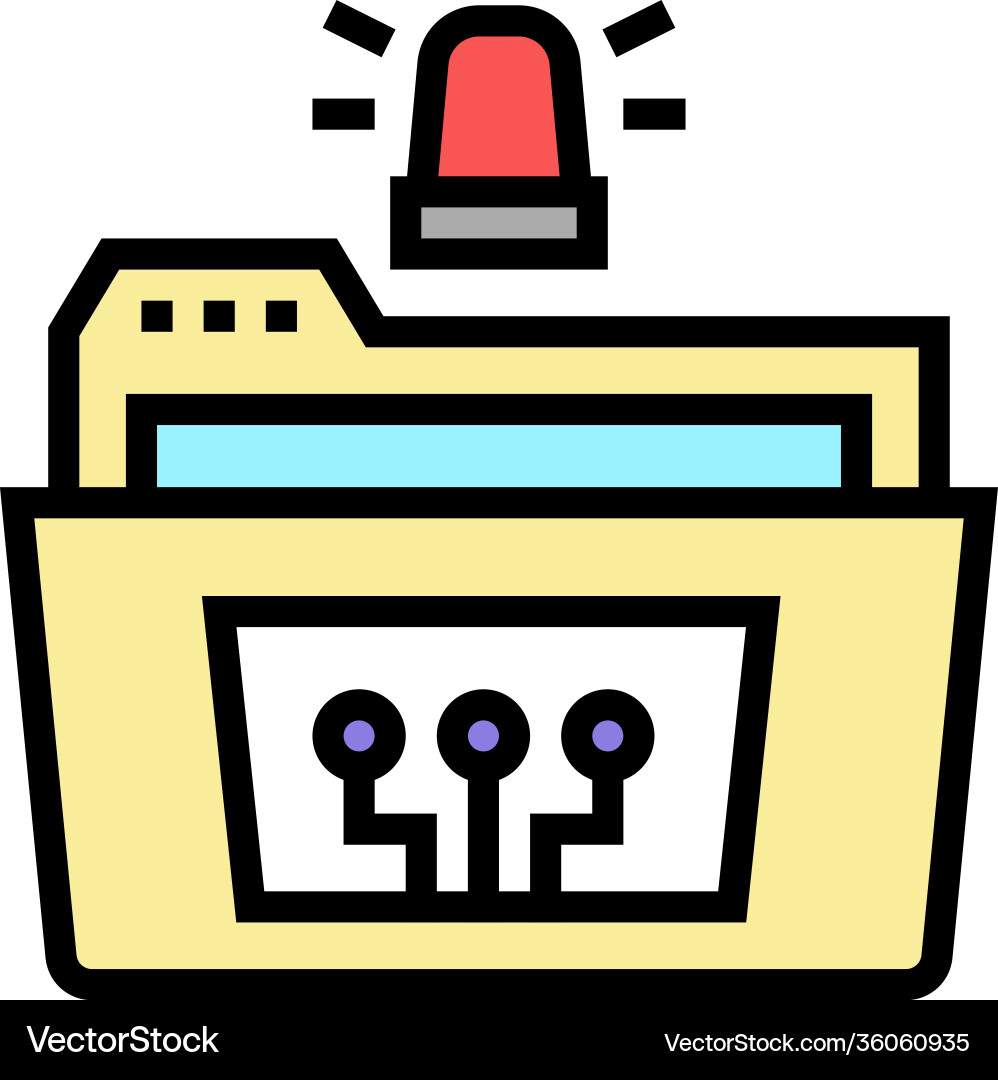 Folder with debug report color icon vector image