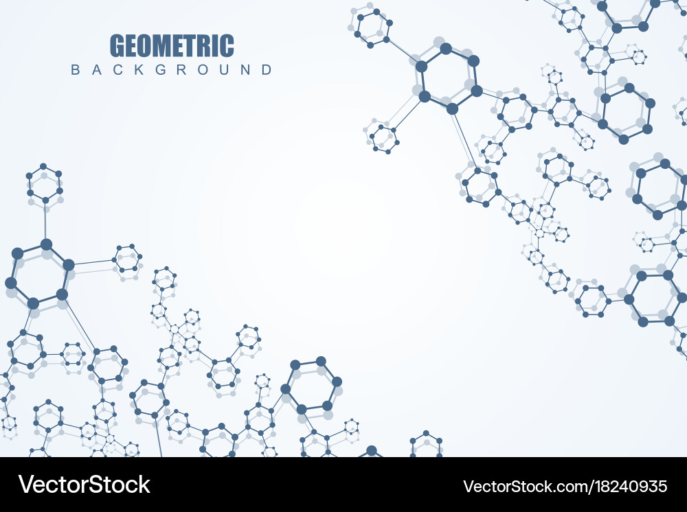 Geometric abstract background with connected line vector image