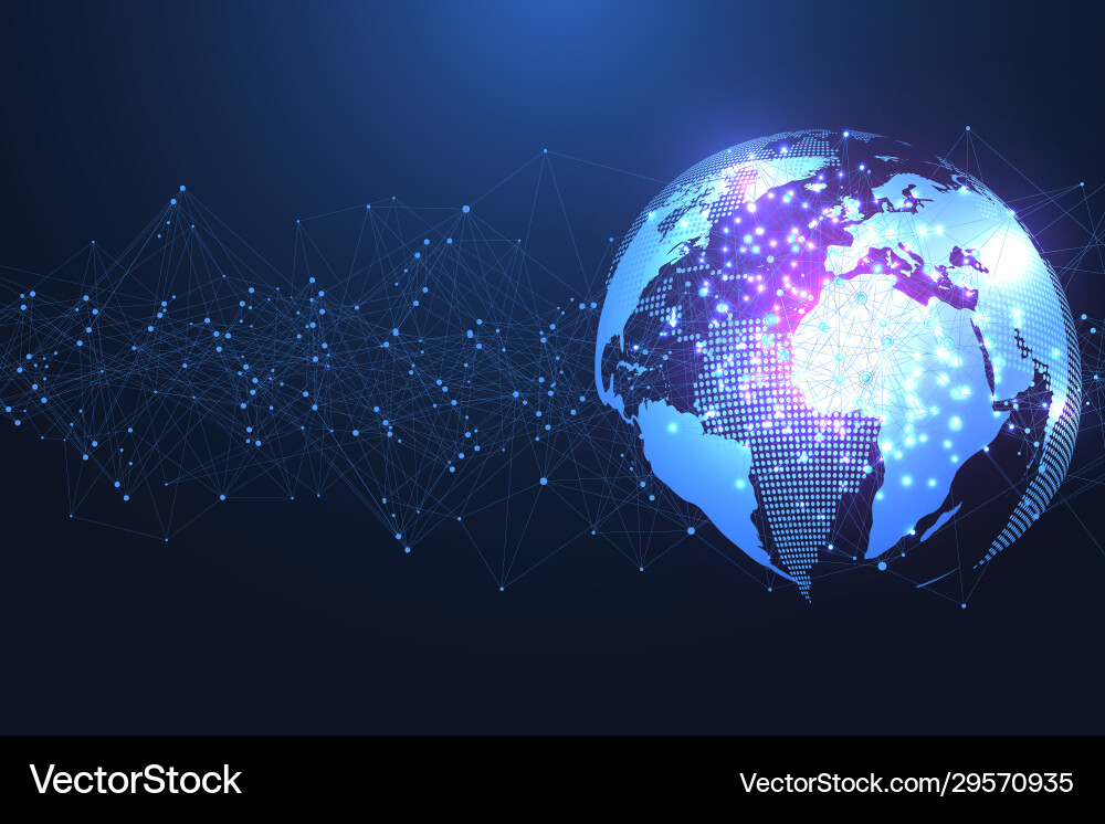 Global social network networking and data Global social network networking and data vector image