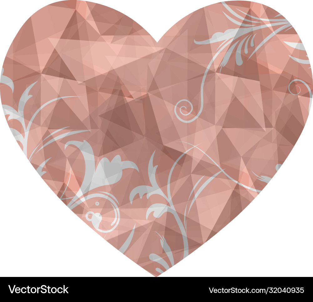 Heart with a geometric pattern crystal Vector Image