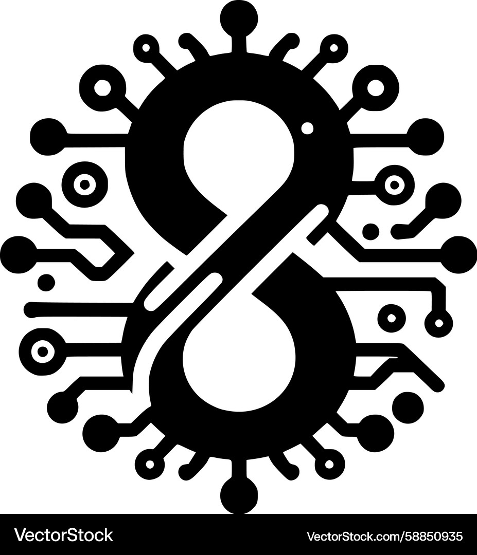 Infinite Circuit Data Flow Vector Image