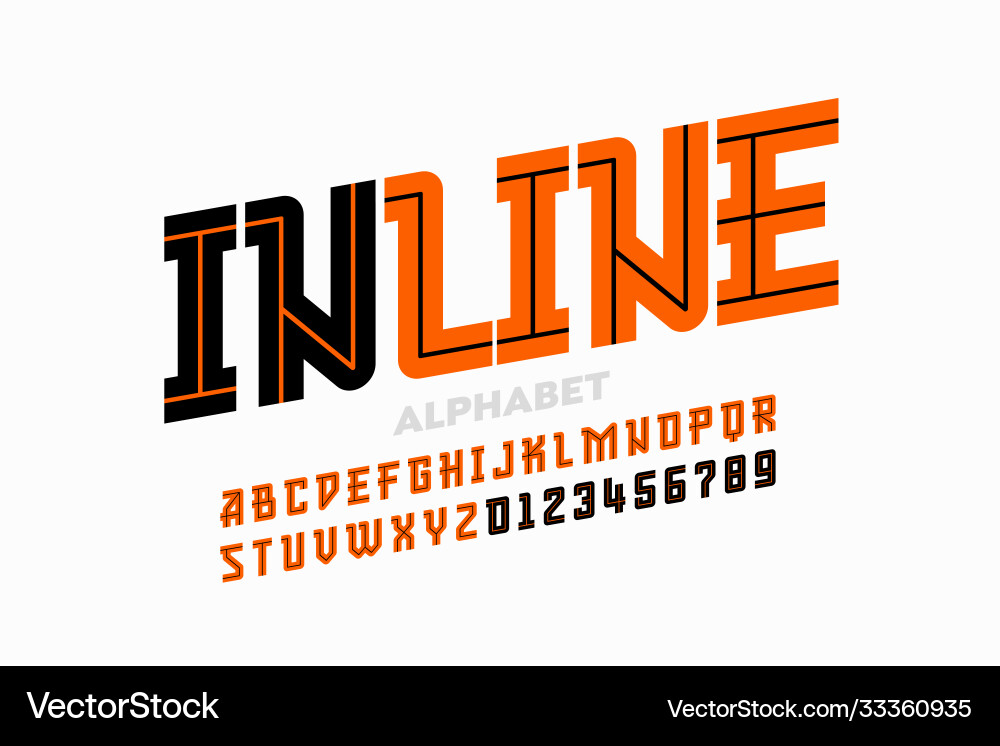 Inline style font Inline style font vector image