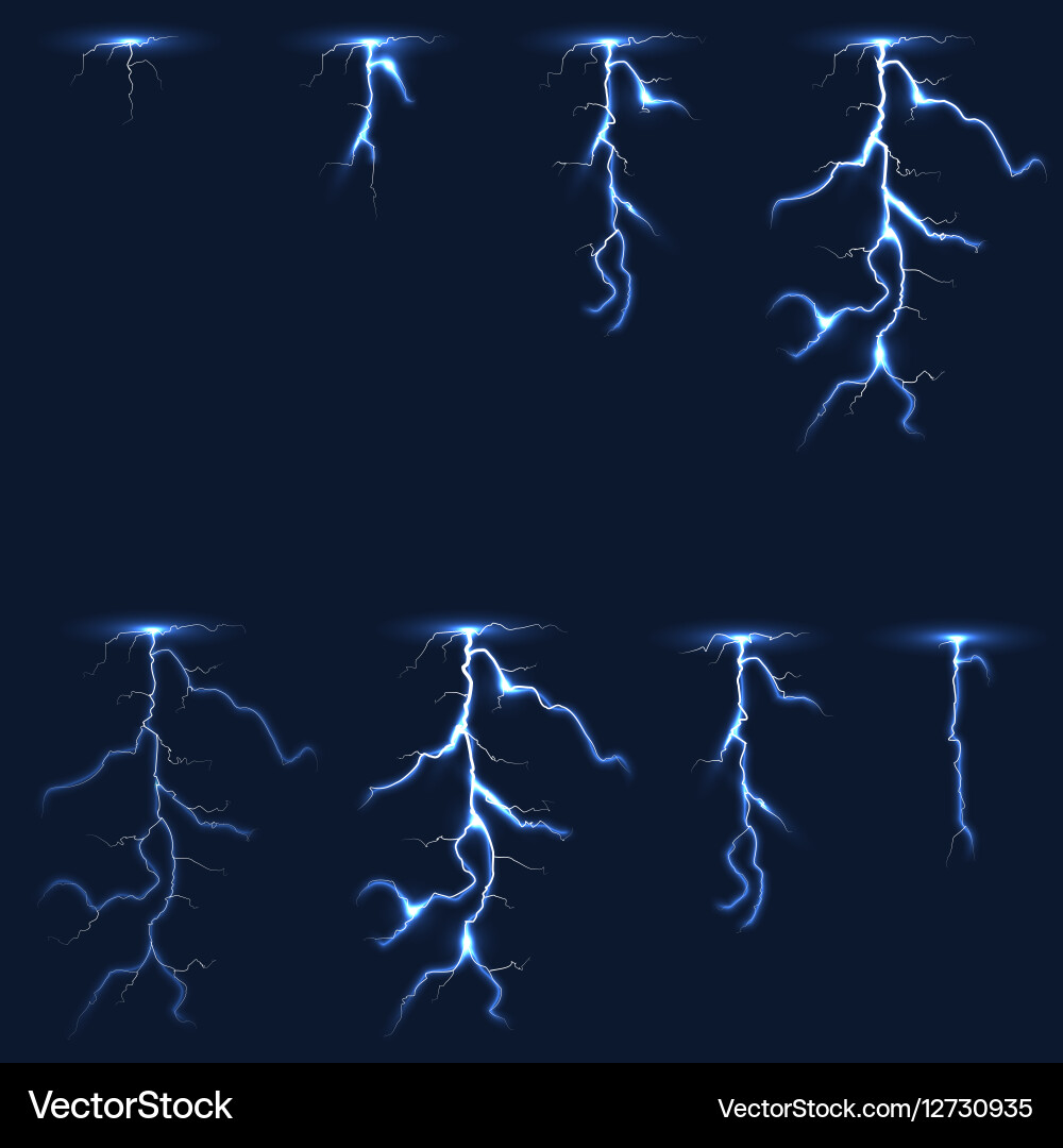 Lightning thunderbolt fx animation frames sprite