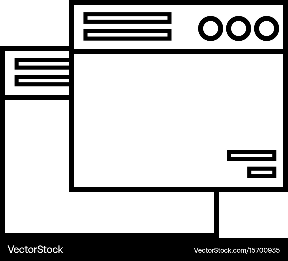 Line technology windows element and website vector image
