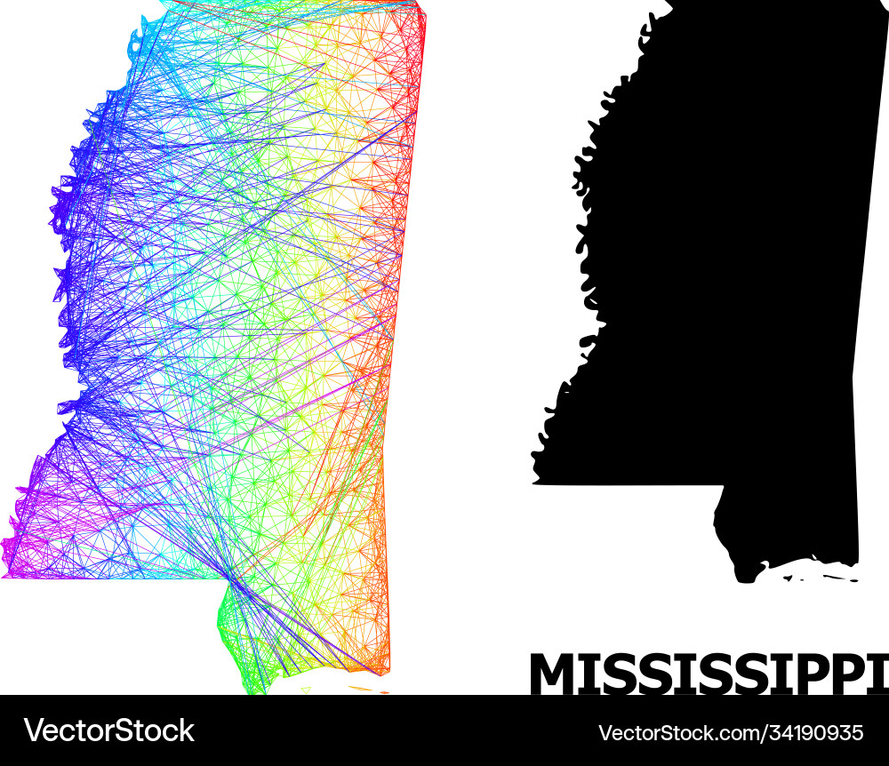 Linear map mississippi state with spectrum Linear map mississippi state with spectrum Vector Image