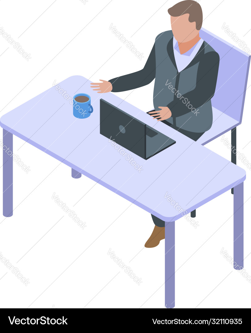Office trader icon isometric style Office trader icon isometric style Vector Image