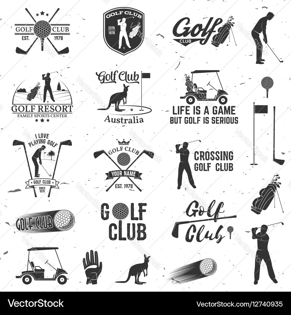 Retro Golf Club Collection Vector Image