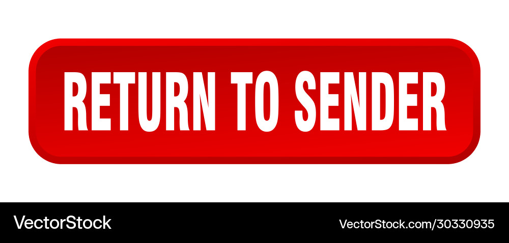 Return to sender button square Vector Image