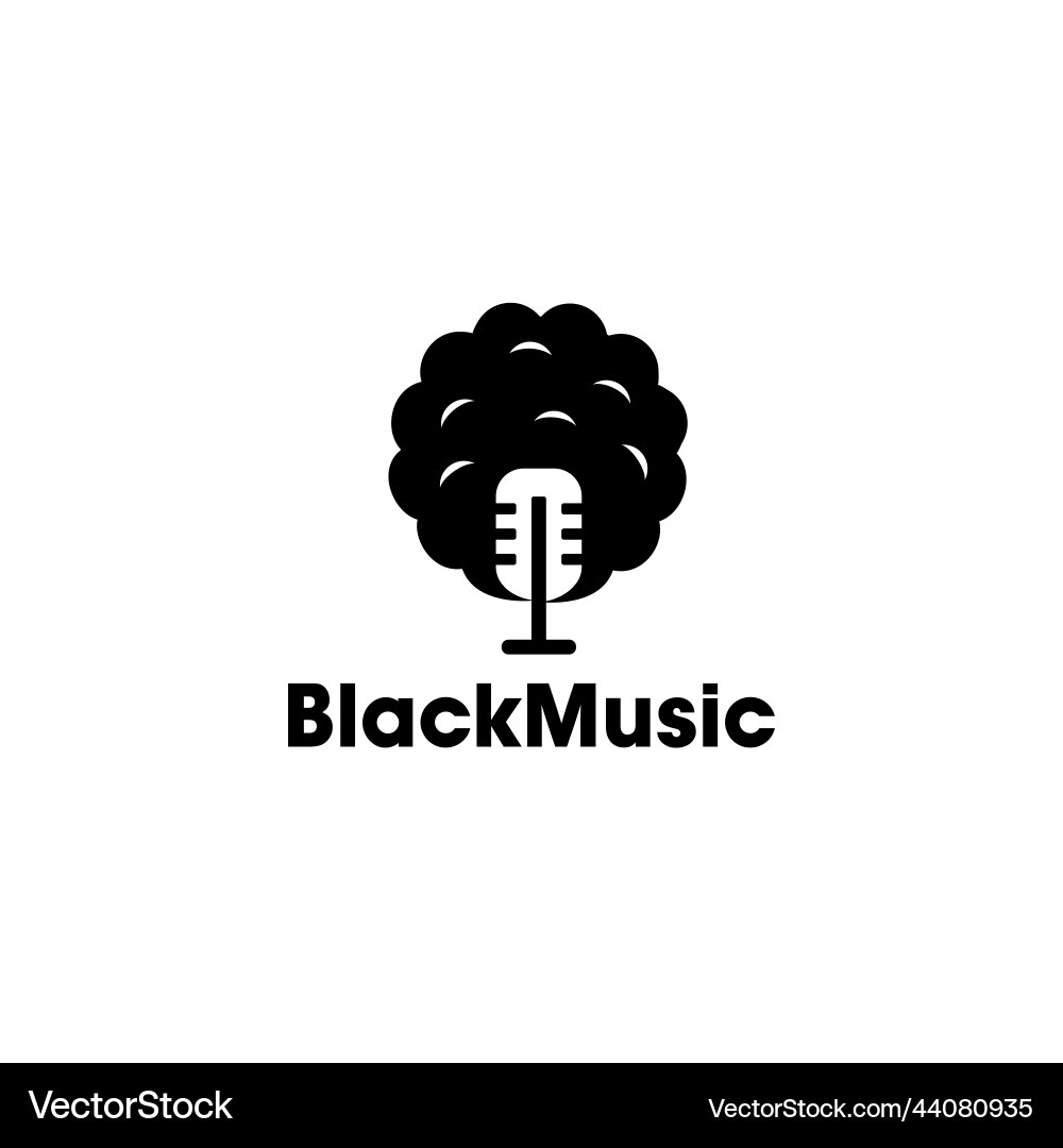 Schwarze Menschen Kopf mit afro Haar Podcast Logo-Ikone Schwarze Menschen Kopf mit afro Haar Podcast Logo-Ikone vektorbild