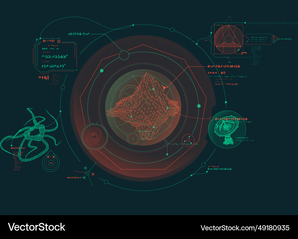 Sci-fi hud interface for data research Sci-fi hud interface for data research vector image