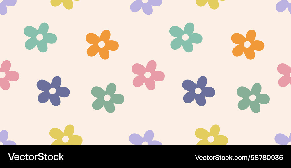 Seamless pattern with colorful abstract daisy Seamless pattern with colorful abstract daisy Vector Image