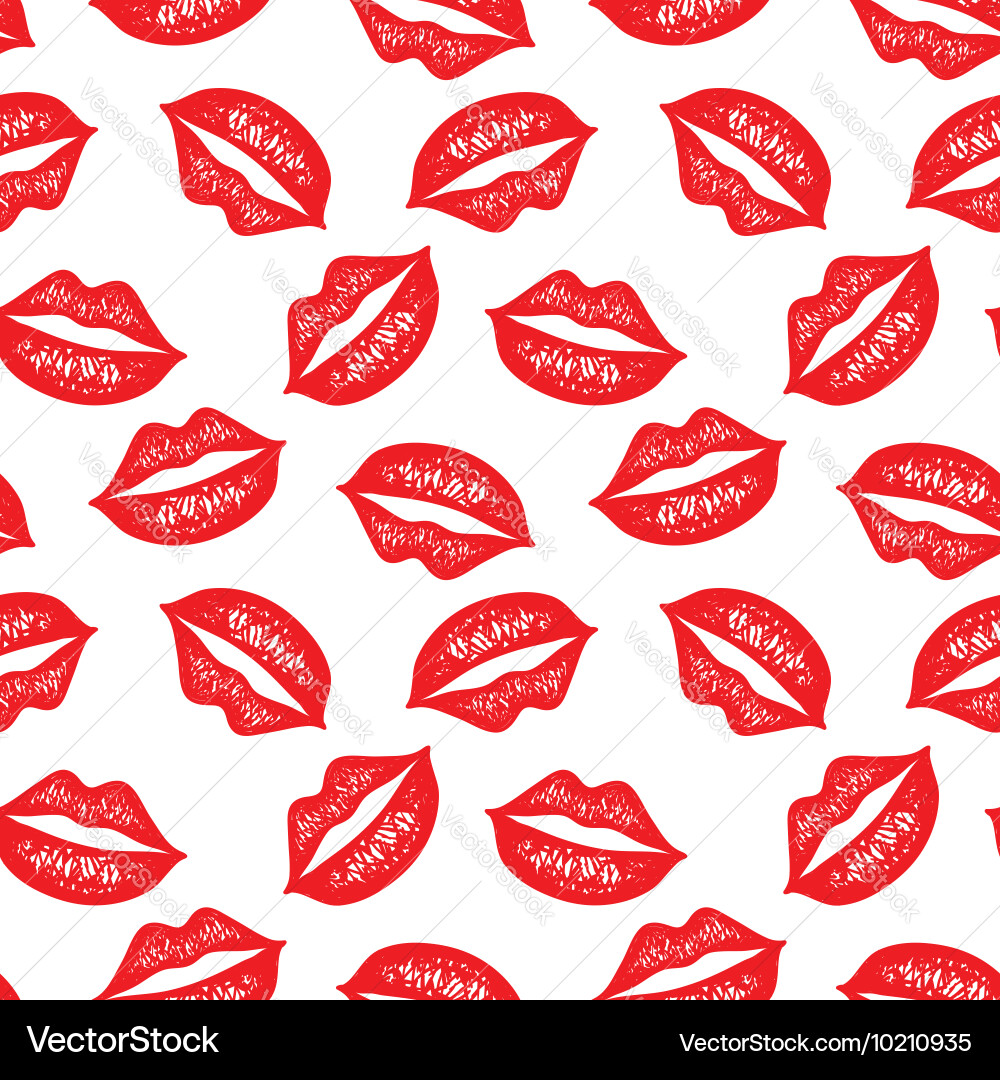 Seamless pattern with colorful lips repeating vector image