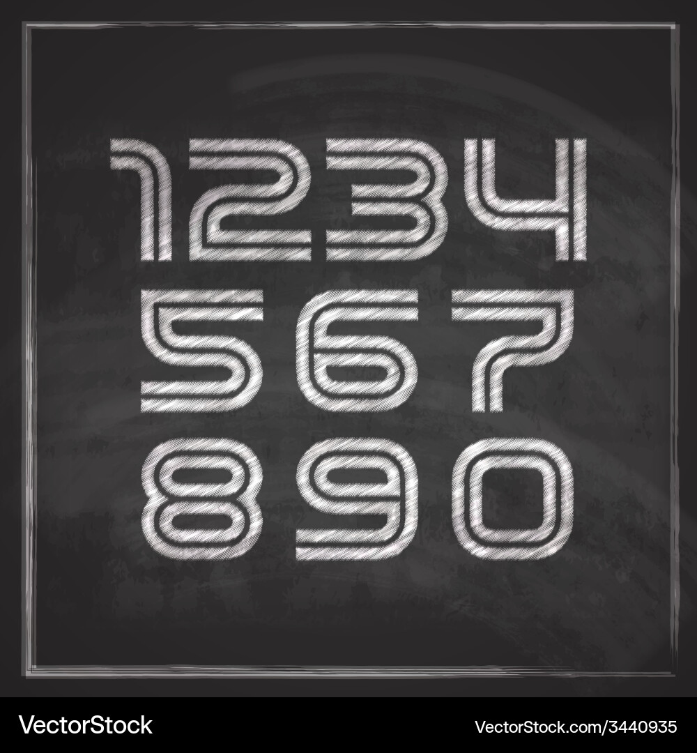 Set of chalk sketched characters on blackboard Vector Image