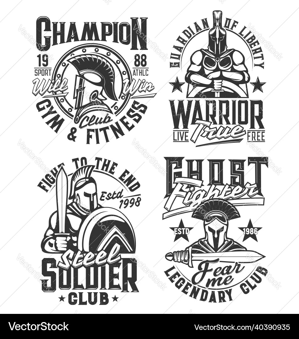 Spartan warrior gladiator and roman soldier print Spartan warrior gladiator and roman soldier print vector image