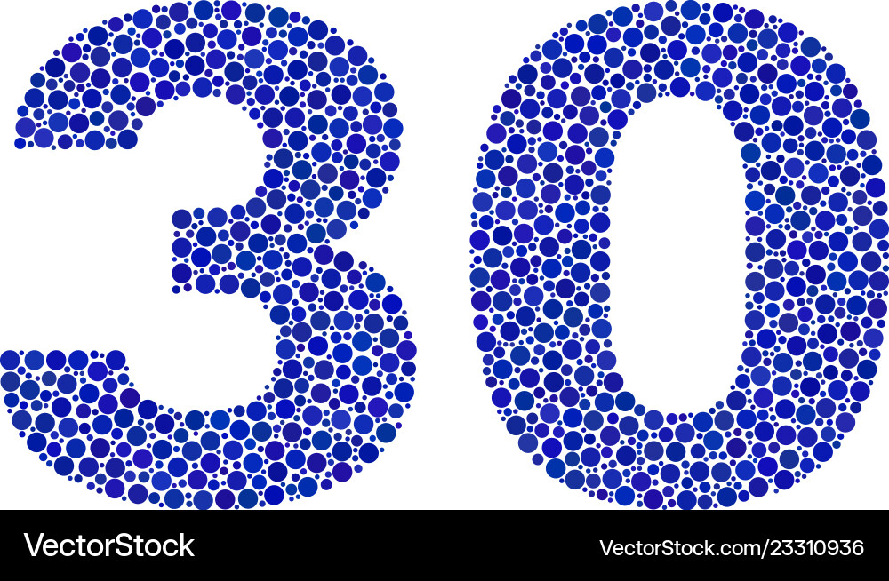 30 text in dot style 30 text in dot style Vector Image