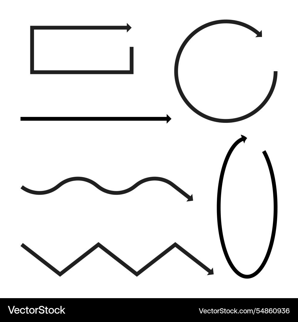 Arrow path design zigzag symbols simple vector image