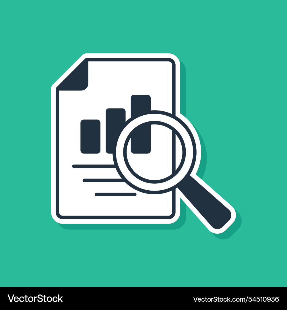 Blue document with graph chart icon isolated Vector Image