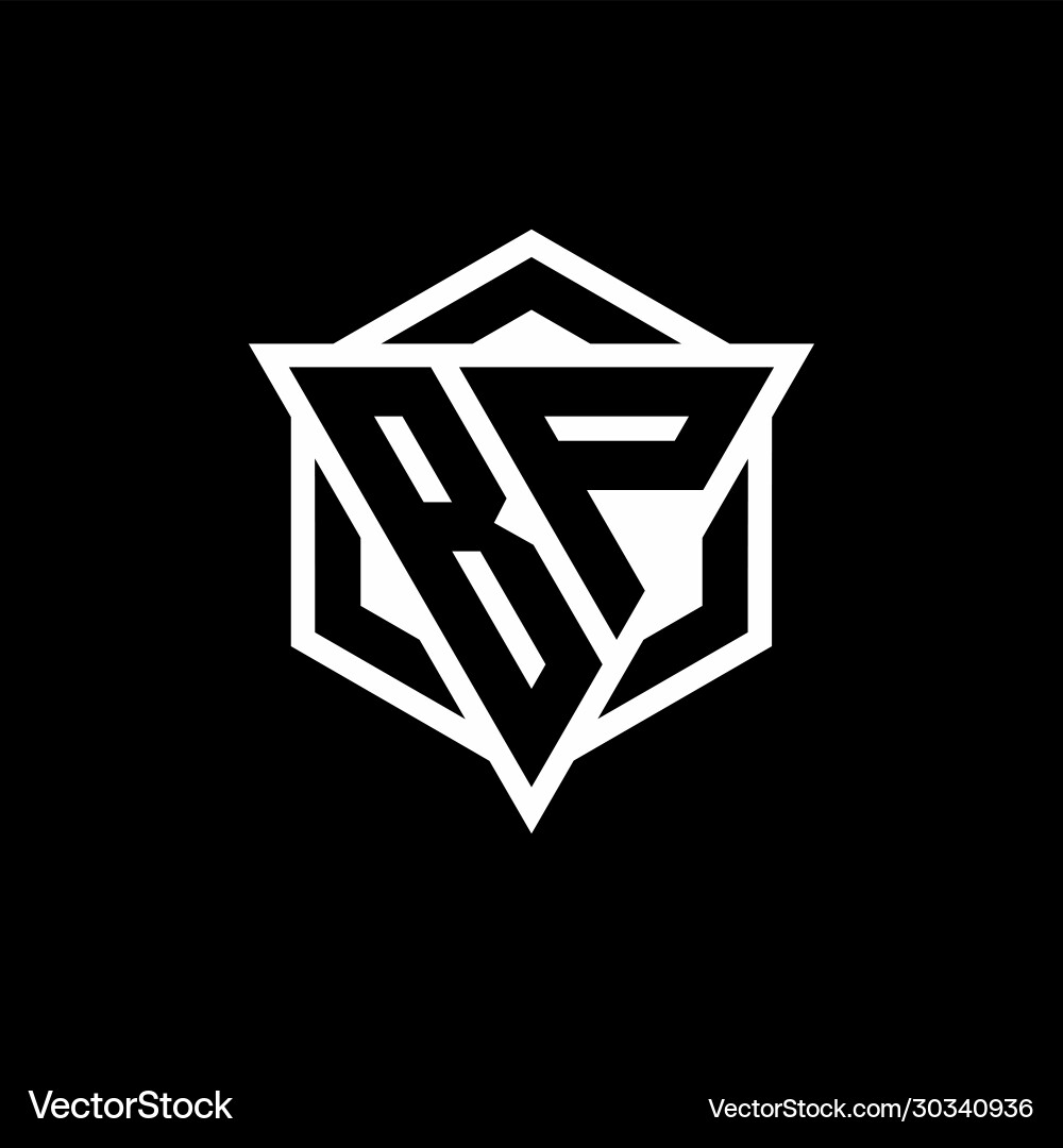 Bp logo monogram with triangle and hexagon shape Vector Image