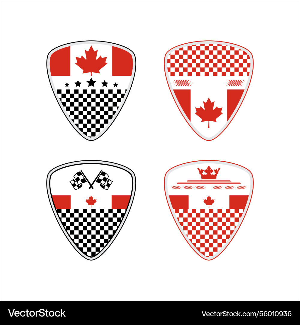 Canada sport racing flags flat Royalty Free Vector Image