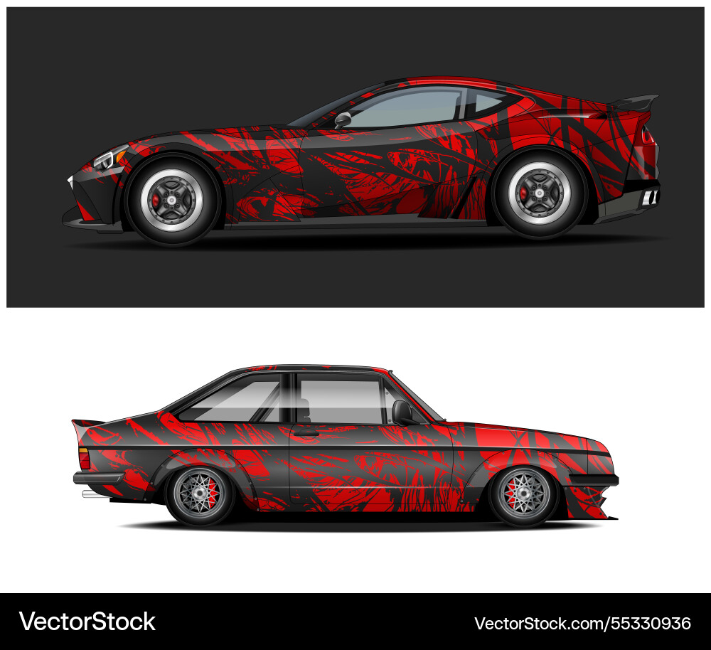 Car decal design graphic abstract stripe racing Vector Image