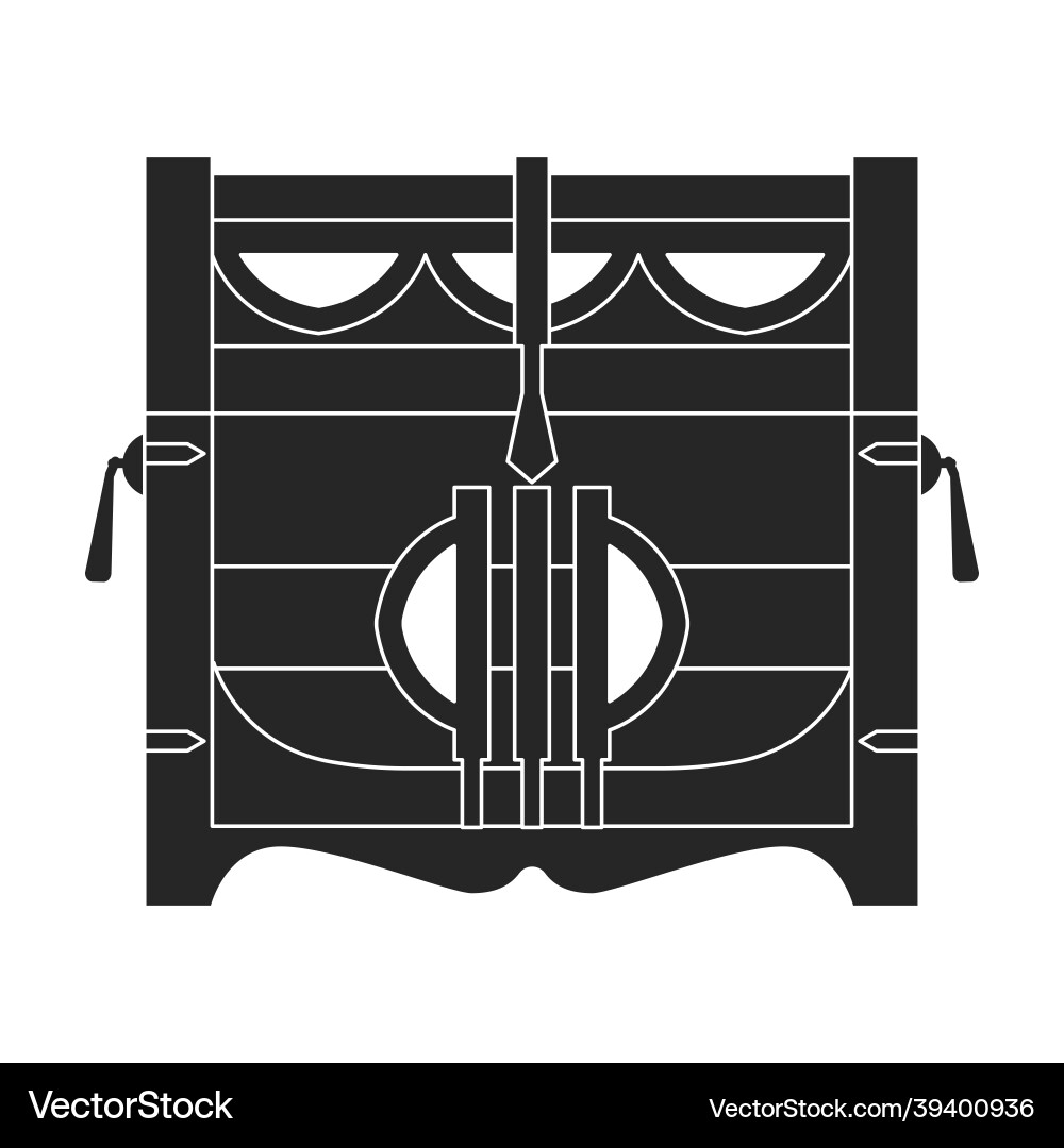 Chest iconblack icon isolated Chest iconblack icon isolated vector image