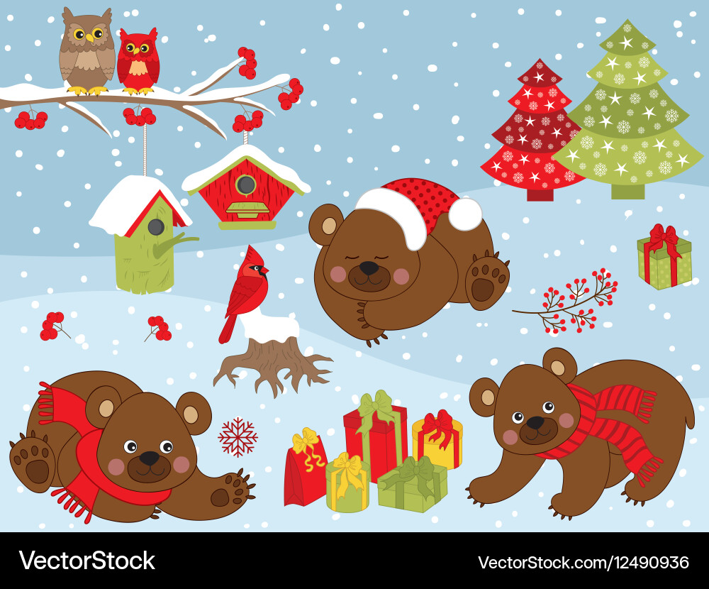 Christmas set Royalty Free Vector Image - VectorStock