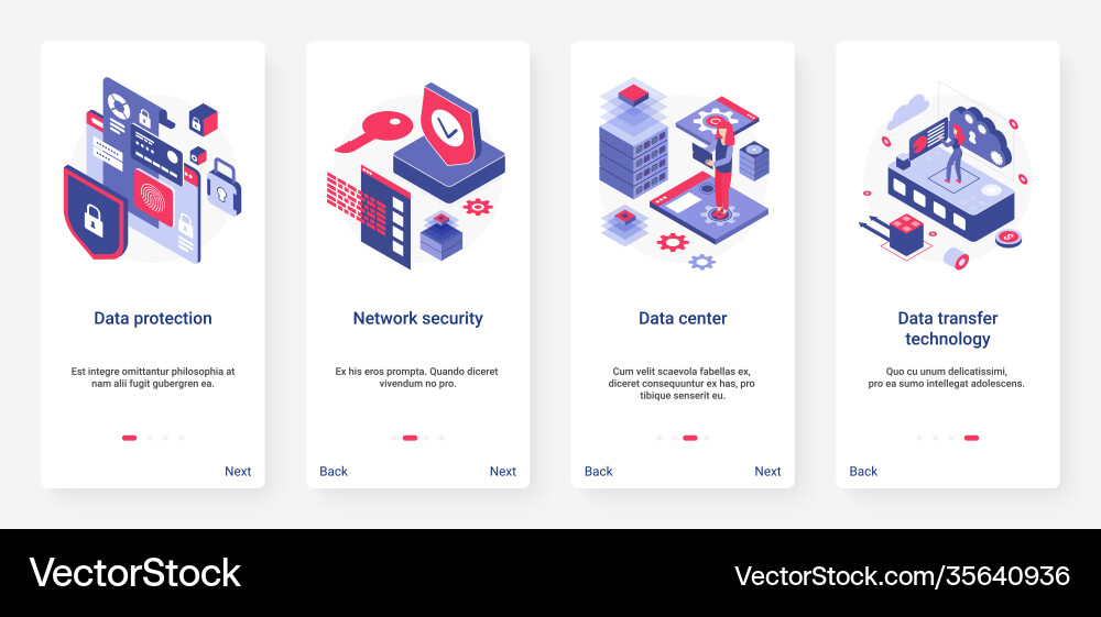 Data Protection Network Security UI vector image