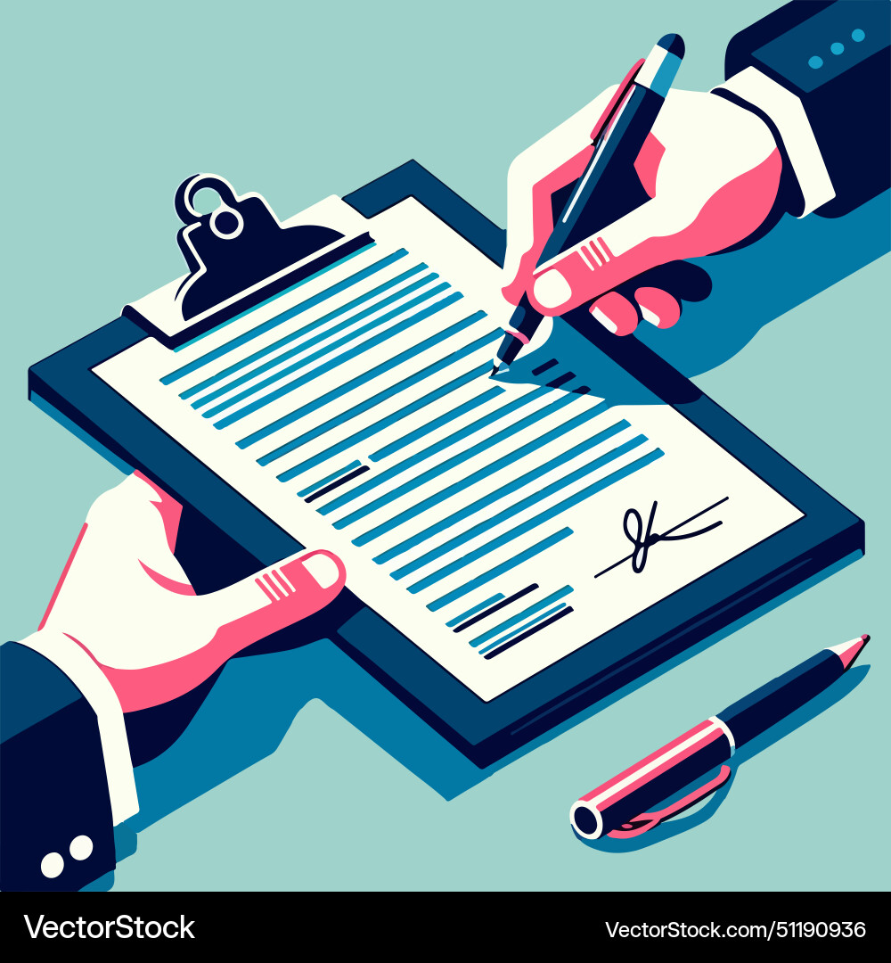 Document Signing Process vector image