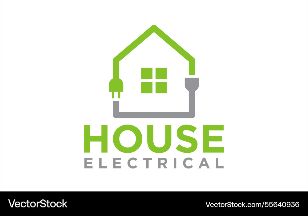 Electrical house logo power electric Electrical house logo power electric vector image