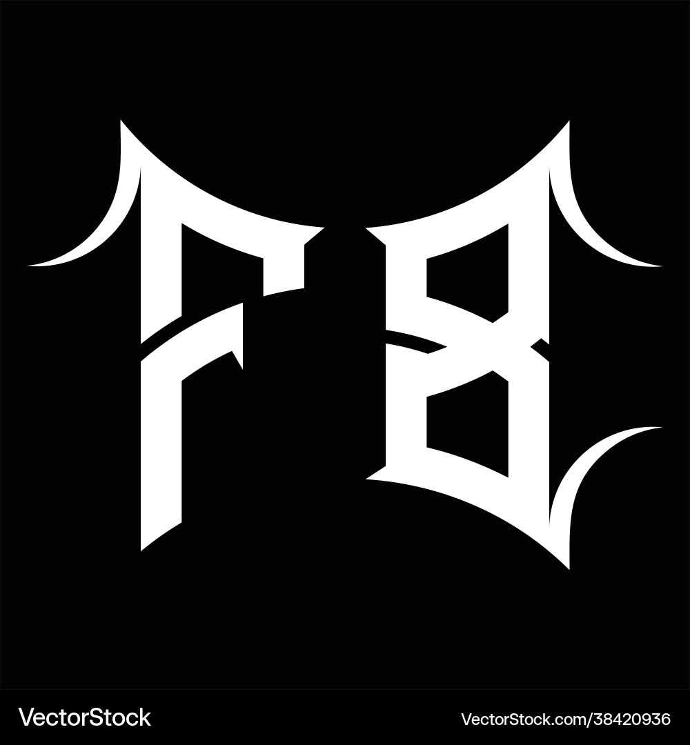Fb logo monogram with abstract shape design Fb logo monogram with abstract shape design Vector Image