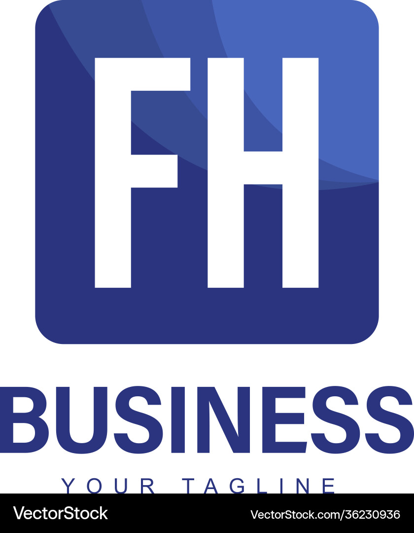 Fh initial a logo design with abstract style Fh initial a logo design with abstract style Vector Image