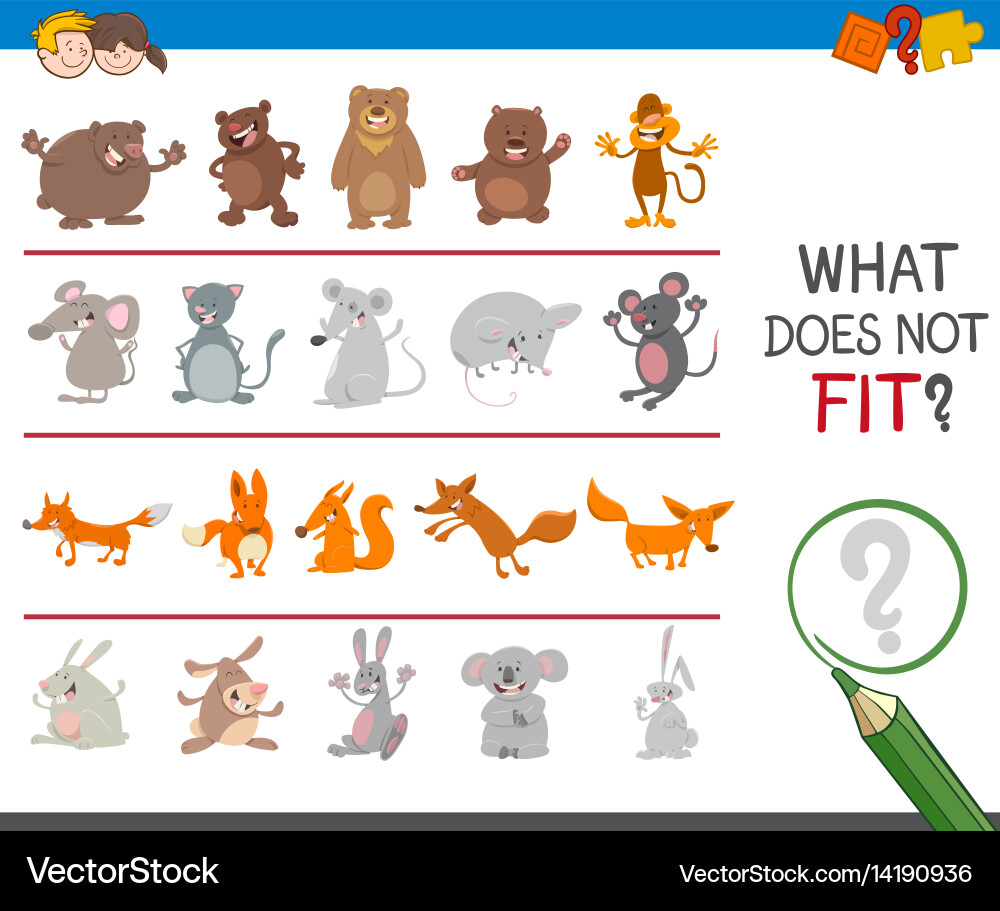 Find mismatched image game Vector Image