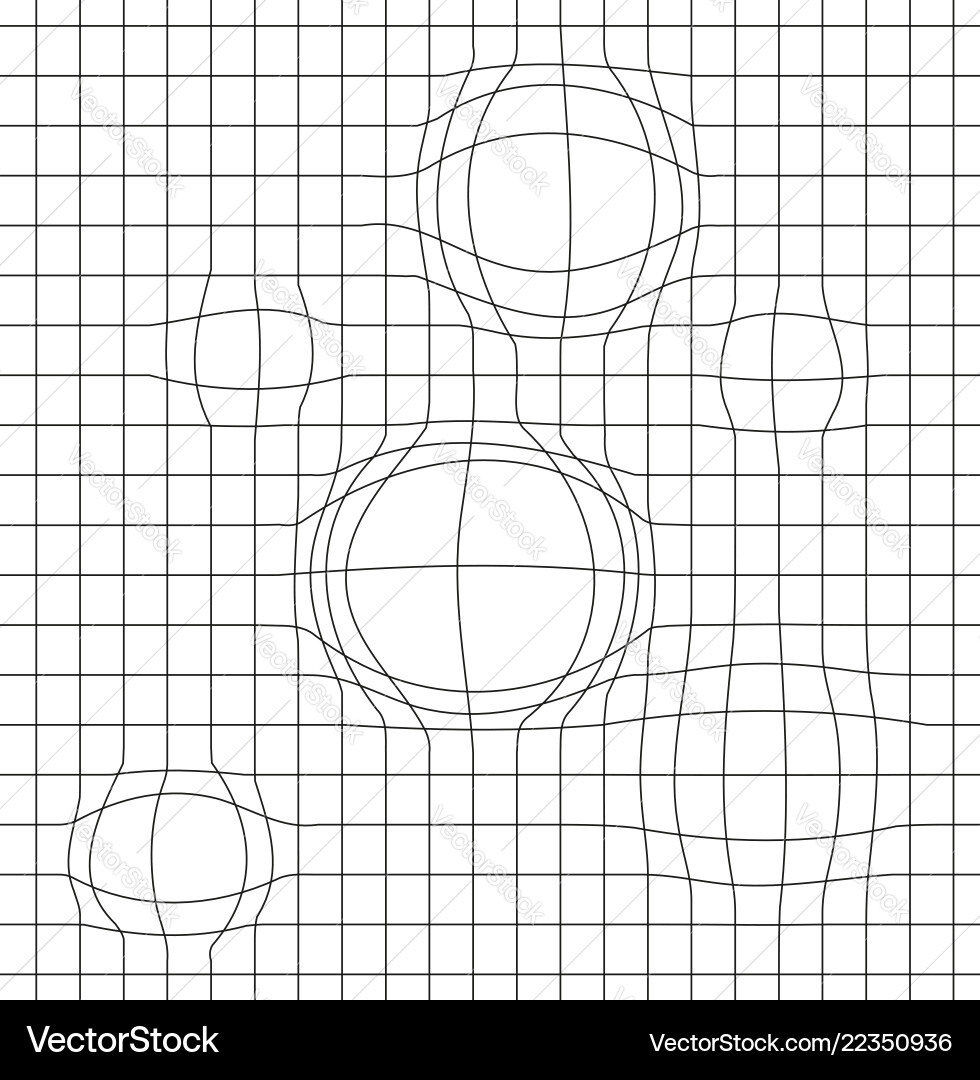 Geometric background with a grid and distortion vector image