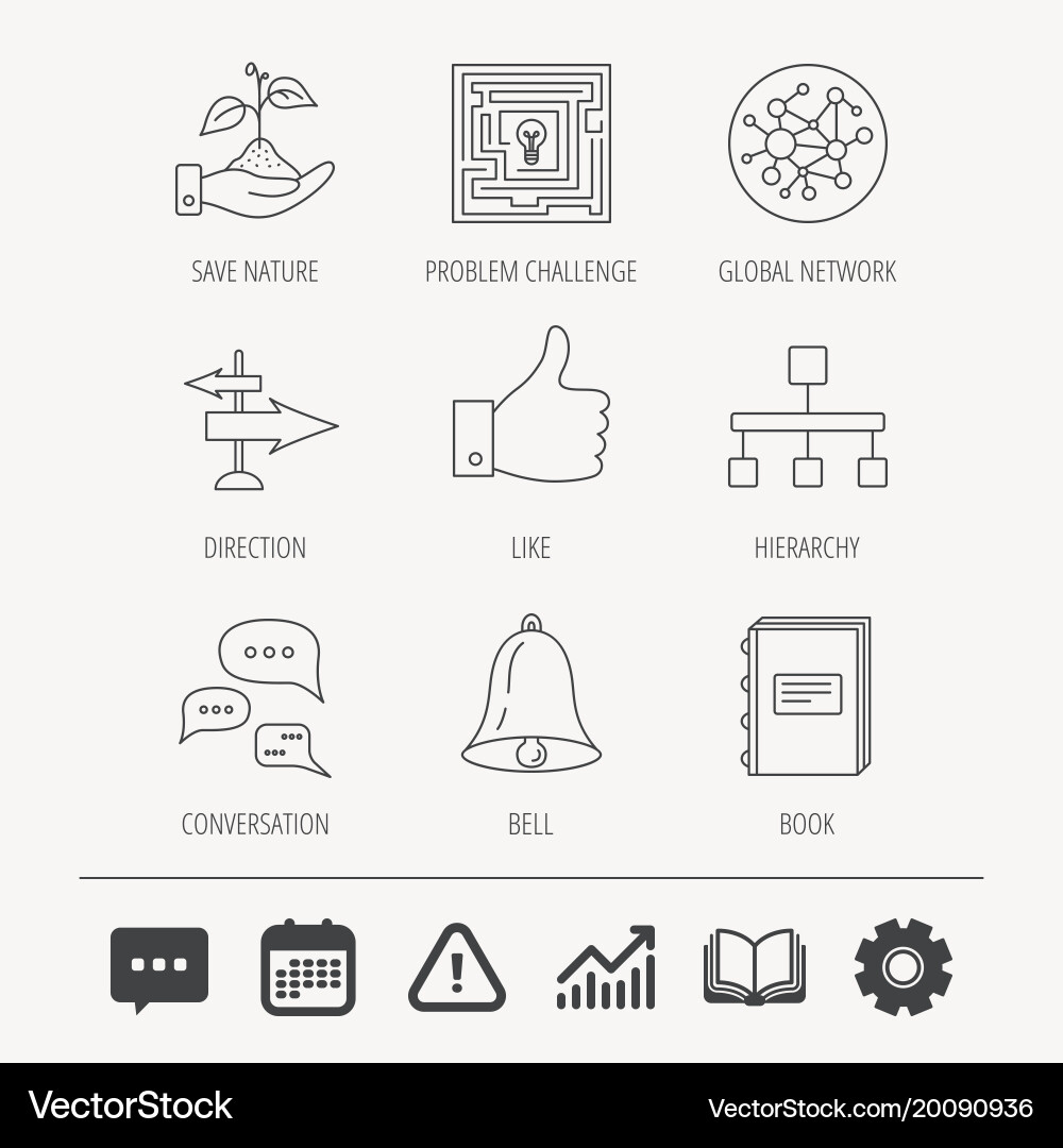 Global network like and conversation icons Vector Image