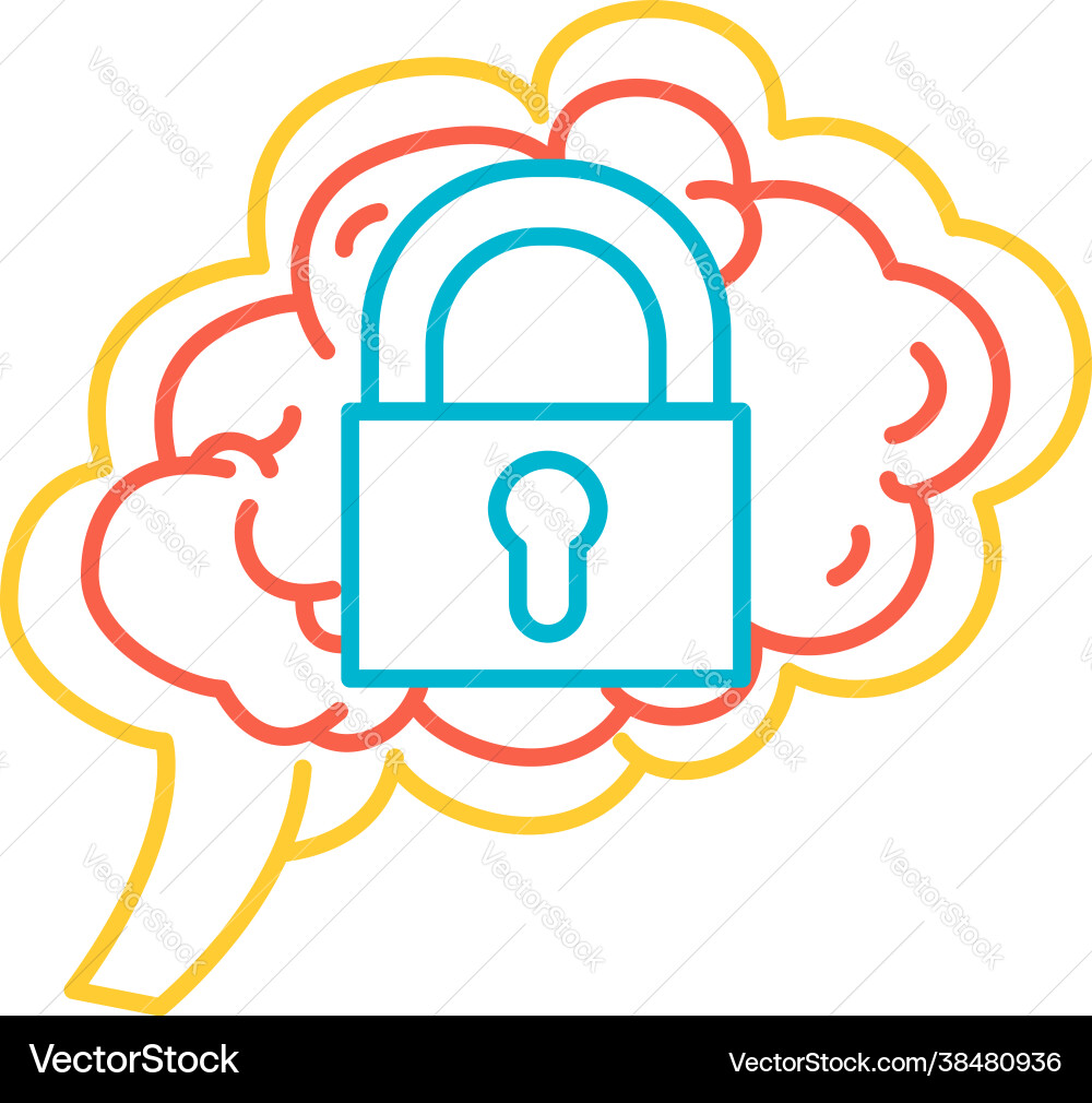 Introvert function human brain icon Introvert function human brain icon Vector Image