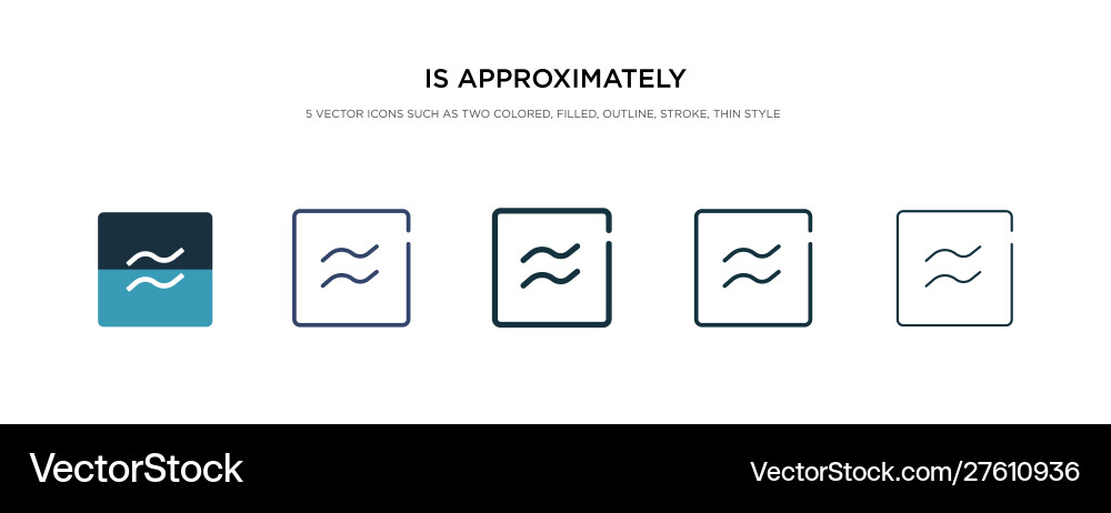 Is approximately equal to icon in different style Is approximately equal to icon in different style vector image