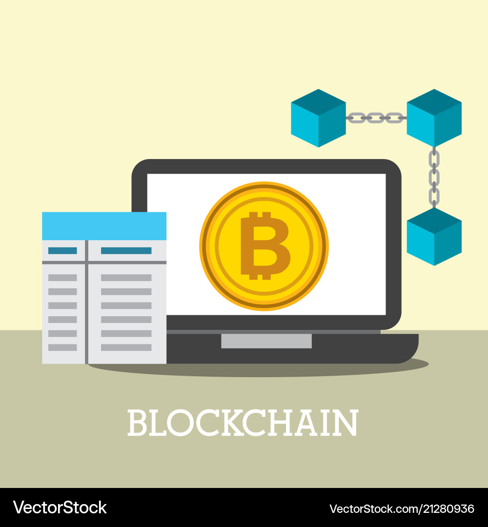 Laptop bitcoin internet blockchain business – Royalty-Free Vector |  VectorStock