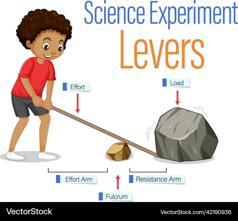 Levers simple machine science experiment vector image