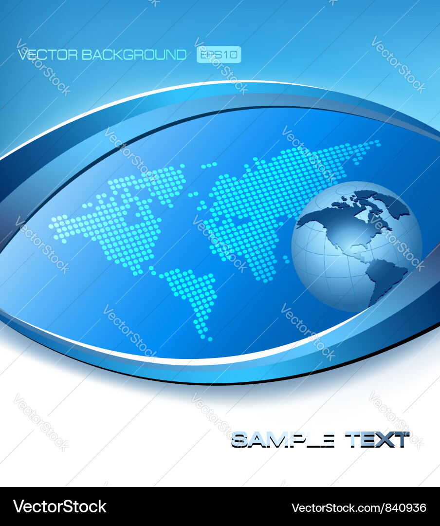 Modern Blue Globe Background vector image
