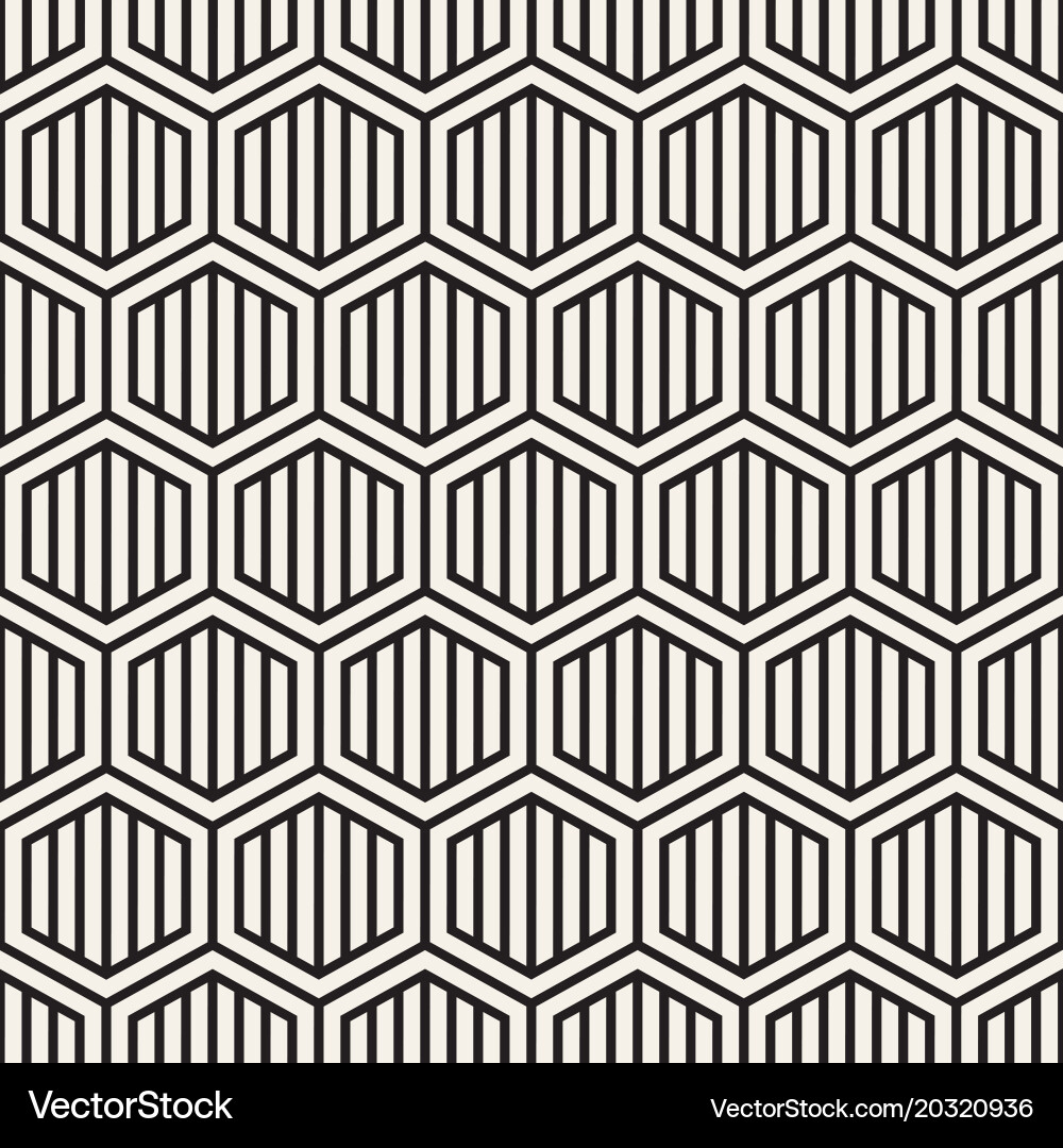 Modern Hexagonal Stripes Pattern Vector Image