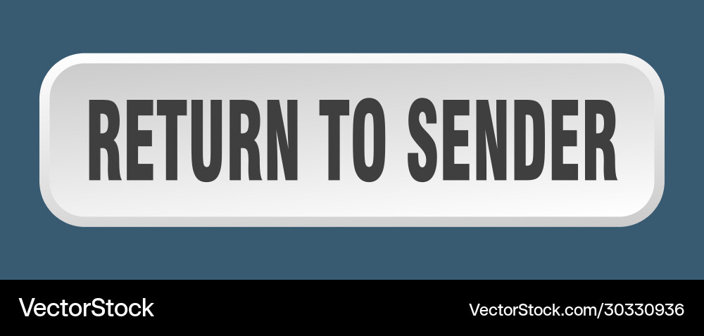 Return to sender button square Vector Image