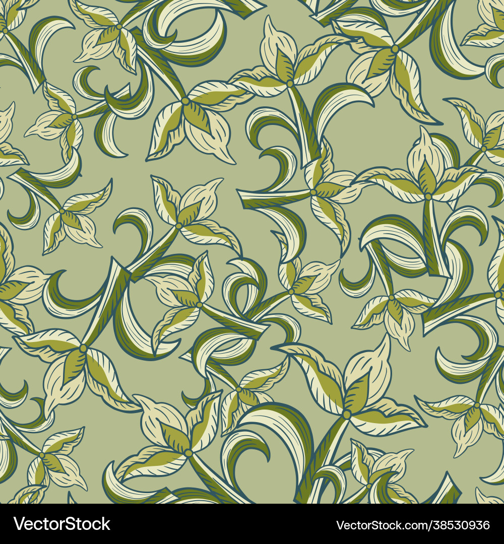 Seamless nature pattern with abstract style Seamless nature pattern with abstract style vector image