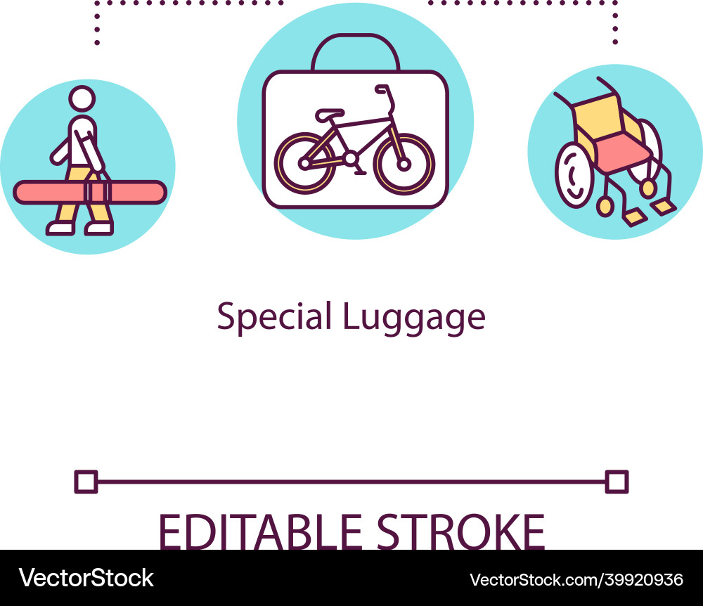 Special luggage concept icon oversized baggage Special luggage concept icon oversized baggage vector image