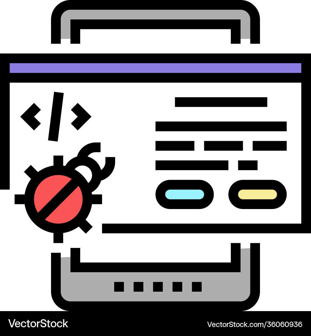 Tablet debug color icon vector image