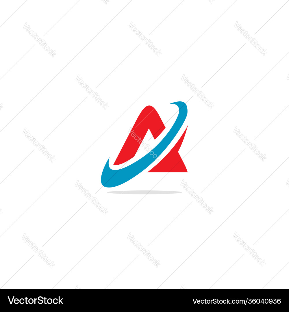 Triangle a curve logo Vector Image