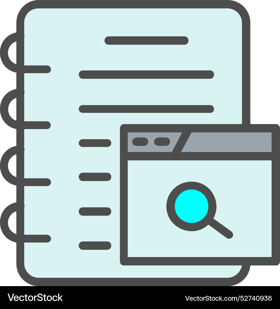 Web browser line filled icon design Vector Image