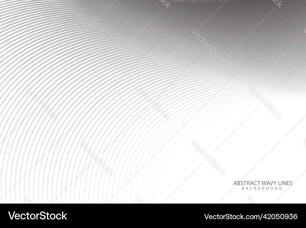 White background with wavy lines and copy space Vector Image