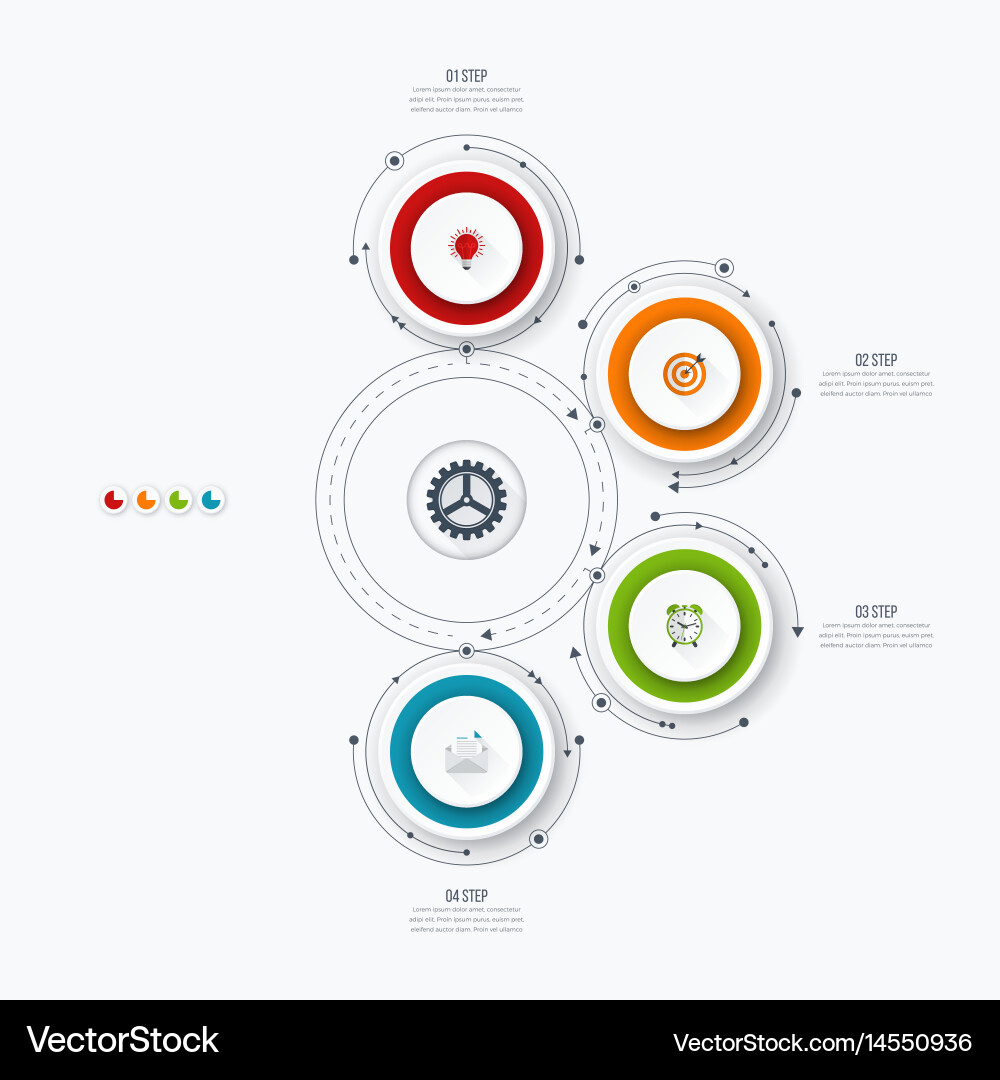 Workflow Diagram Template with Circles Vector Image