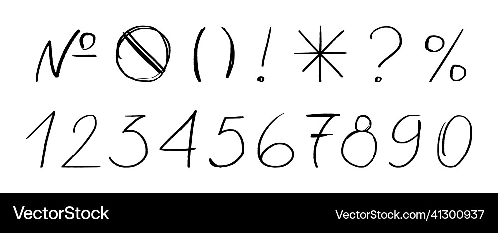 A set of punctuation marks and numbers vector image